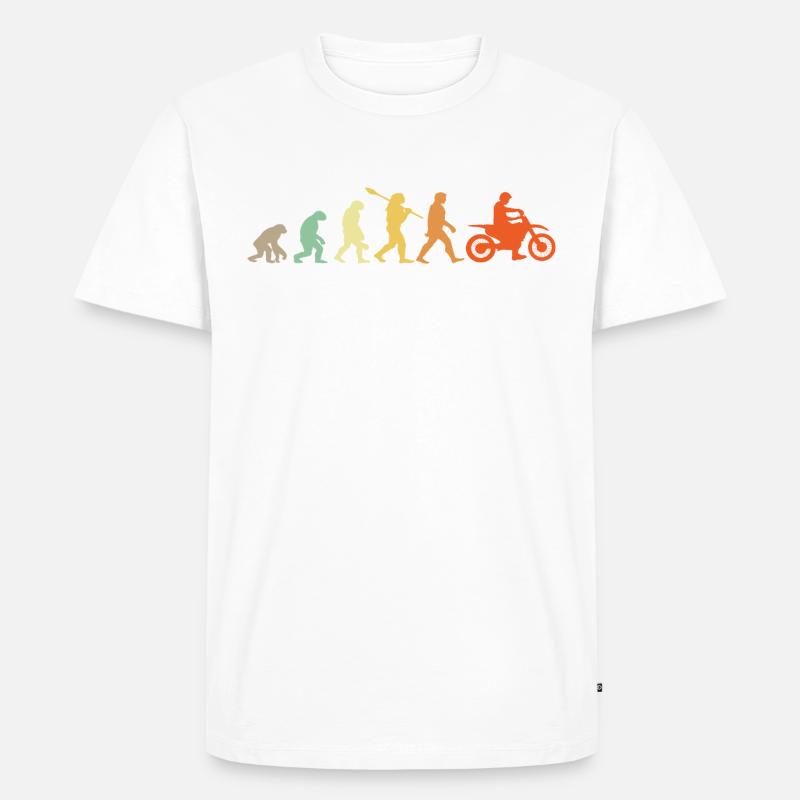 Evolution Motorradfahrer - Männer Premium Bio T-Shirt - Weiß
