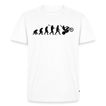 Moto Motard Évolution Motocyclistes - T-shirt Premium bio Homme - blanc - Devant - Nico (187cm)