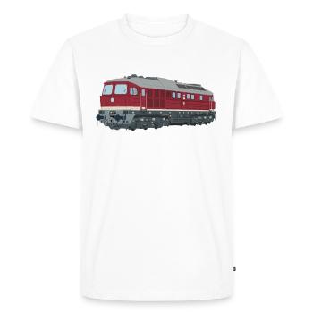 Locomotive diesel Ludmilla Lok Taiga Drum BR 130 BR 132 - T-shirt Premium bio Homme - blanc - Devant - Nico (187cm)