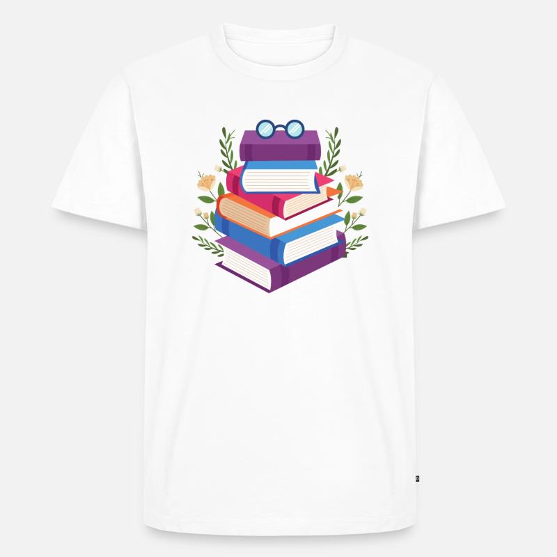 Geschenk Bücher lesen Das Buch - Männer Premium Bio T-Shirt - Weiß