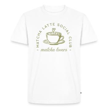 Matcha latte vert aesthetic - T-shirt Premium bio Homme - blanc - Devant - Nico (187cm)