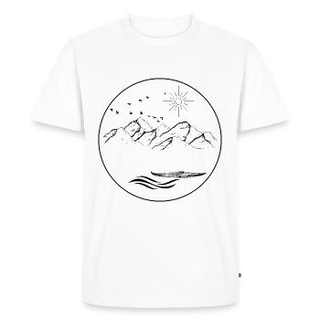 Le lac à la montagne - T-shirt Premium bio Homme - blanc - Devant - Nico (187cm)