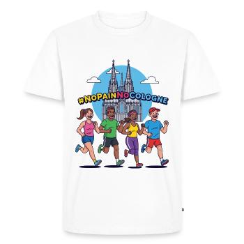 Pas de douleur, pas d’eau de Cologne - T-shirt Premium bio Homme - blanc - Devant - Nico (187cm)