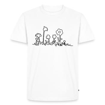 prairie fleur - T-shirt Premium bio Homme - blanc - Devant - Nico (187cm)