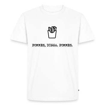 French fries Digga fries | French fries | French Fries - Men's Premium Organic T-Shirt - white - Front - Nico (187cm)