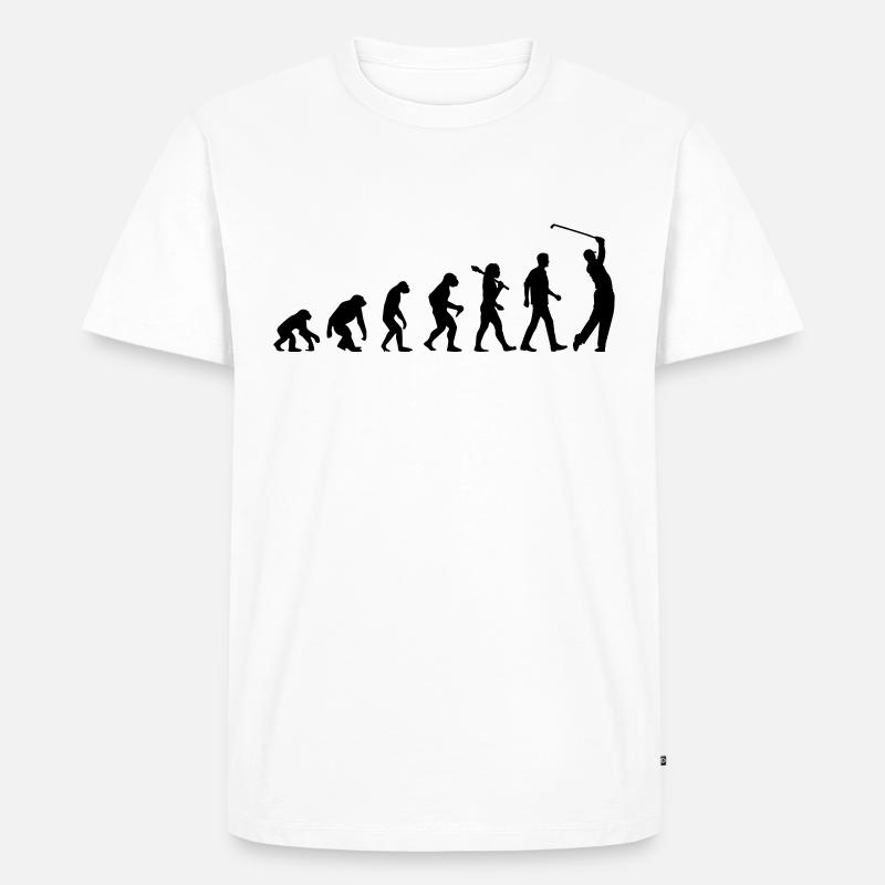 Evolution Of Golf - Männer Premium Bio T-Shirt - Weiß