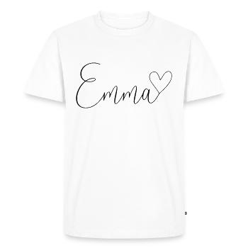 Emma Last Name First Name Girl - Men's Premium Organic T-Shirt - white - Front - Nico (187cm)