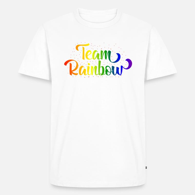 Rainbow Regenbogen Team Geschenkidee - Männer Premium Bio T-Shirt - Weiß