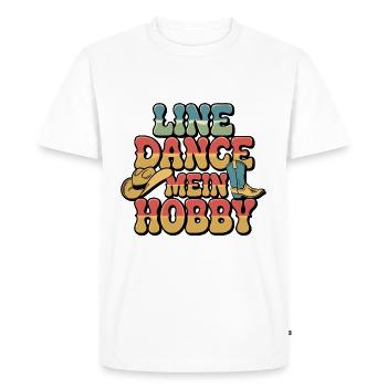 Colorful line dance design with cowboy hat - Men's Premium Organic T-Shirt - white - Front - Nico (187cm)