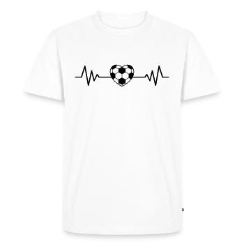 Soccer fan heartbeat heart soccer player EKG funny - Men's Premium Organic T-Shirt - white - Front - Nico (187cm)