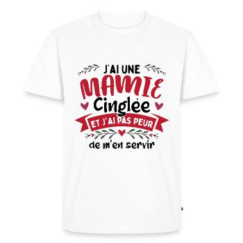 Mamie Petite-Fille Mamé Mémère - T-shirt Premium bio Homme - blanc - Devant - Nico (187cm)