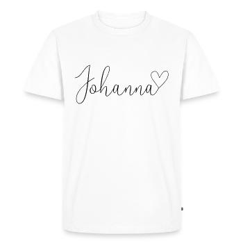 Johanna Nom Prénom Fille - T-shirt Premium bio Homme - blanc - Devant - Nico (187cm)