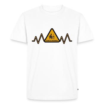 Heartbeat Work - Men's Premium Organic T-Shirt - white - Front - Nico (187cm)