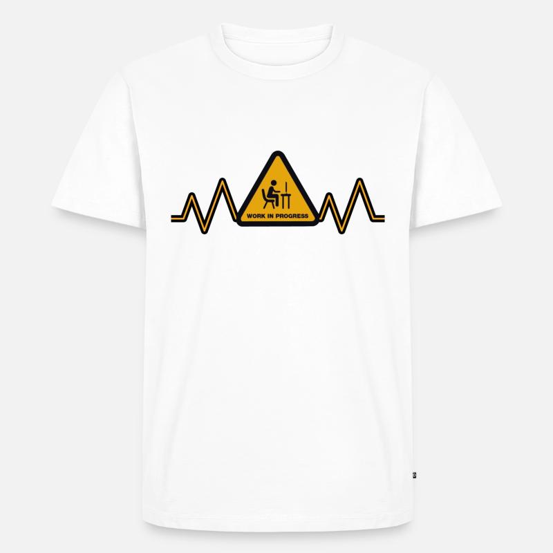 Herzschlag Work - Männer Premium Bio T-Shirt - Weiß