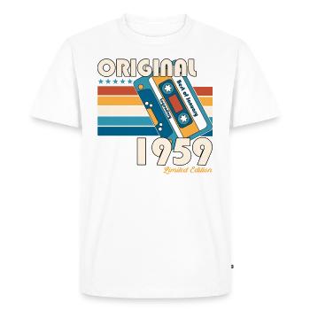 Janvier Né 1959 64e anniversaire Cadeau 50s - T-shirt Premium bio Homme - blanc - Devant - Nico (187cm)