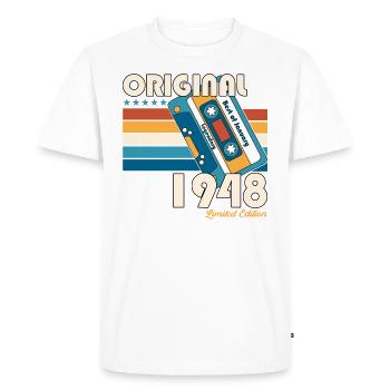 Janvier Né en 1948 75e anniversaire Cadeau 40s - T-shirt Premium bio Homme - blanc - Devant - Nico (187cm)