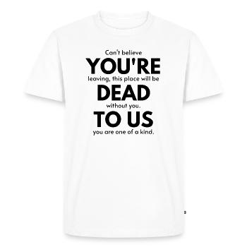 Adieu collègue - T-shirt Premium bio Homme - blanc - Devant - Nico (187cm)