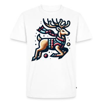 Vintage Reindeer Design - Men's Premium Organic T-Shirt - white - Front - Nico (187cm)