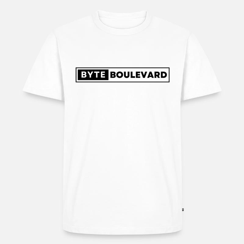 Byte Boulevard Schwarzes Logo - Männer Premium Bio T-Shirt - Weiß