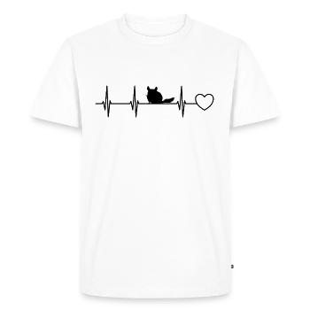 Chinchilla rythme cardiaque ECG Pouls - T-shirt Premium bio Homme - blanc - Devant - Nico (187cm)