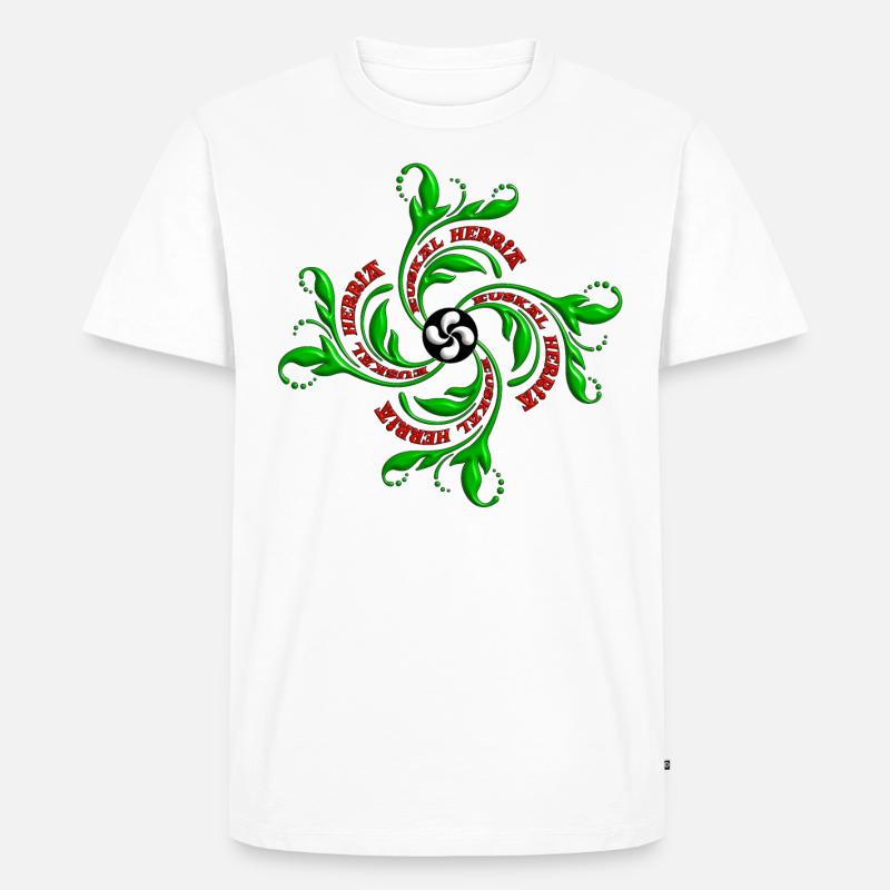 Baskisches Kreuz. Lauburu - Männer Premium Bio T-Shirt - Weiß