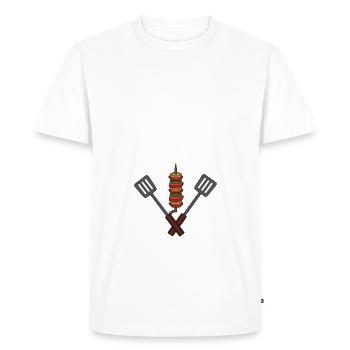 T-shirt le roi du barbecue c'est moi! cadeau - T-shirt Premium bio Homme - blanc - Devant - Nico (187cm)