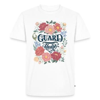 Protect your heart - Men's Premium Organic T-Shirt - white - Front - Nico (187cm)