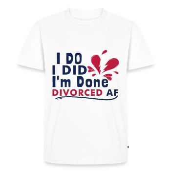 Funny Divorce - Men's Premium Organic T-Shirt - white - Front - Nico (187cm)