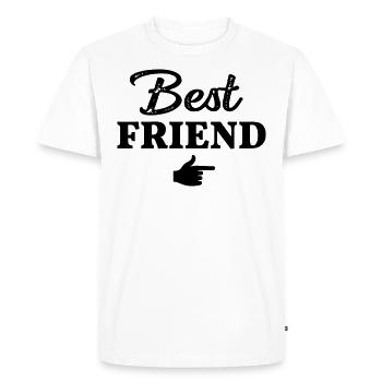 Meilleur ami ami partenaire look meilleur ami - T-shirt Premium bio Homme - blanc - Devant - Nico (187cm)
