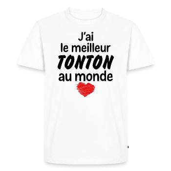 Le meilleur tonton au monde cadeau oncle body bébé - T-shirt Premium bio Homme - blanc - Devant - Nico (187cm)