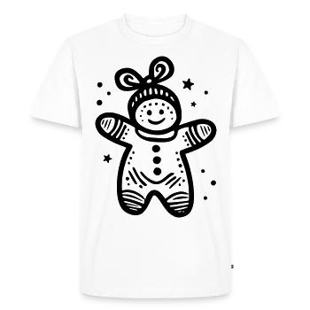 Bonhomme en pain d’épice - T-shirt Premium bio Homme - blanc - Devant - Nico (187cm)