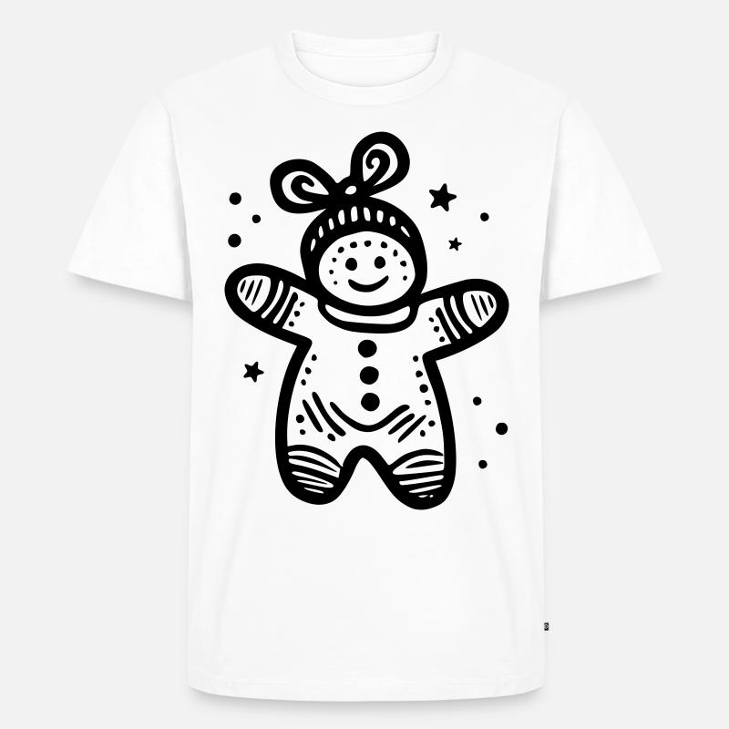 Lebkuchenmännchen - Männer Premium Bio T-Shirt - Weiß