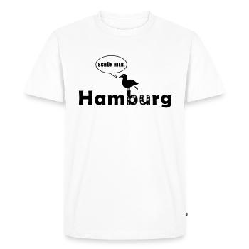 Boxing seagull in Hamburg souvenir and gift idea - Men's Premium Organic T-Shirt - white - Front - Nico (187cm)