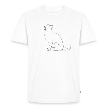 Chat Oneliner Premium Design - T-shirt Premium bio Homme - blanc - Devant - Nico (187cm)