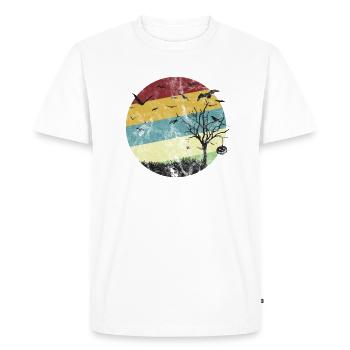 Grunge paysage Halloween - T-shirt Premium bio Homme - blanc - Devant - Nico (187cm)