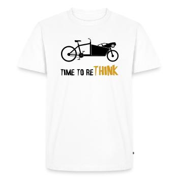 Cargo Bike Time to Rethink Climate Change - Men's Premium Organic T-Shirt - white - Front - Nico (187cm)