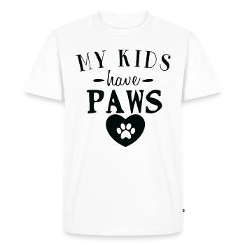 Mes enfants ont des pattes. - T-shirt Premium bio Homme - blanc - Devant - Nico (187cm)