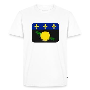t-shirt drapeau guadeloupe - T-shirt Premium bio Homme - blanc - Devant - Nico (187cm)