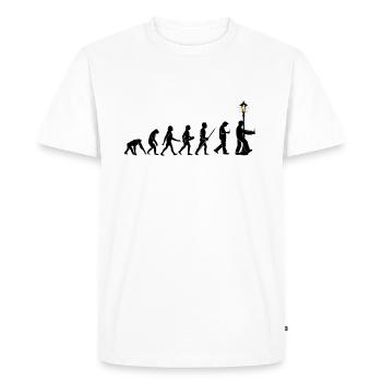 Development human evolution smartphone crash - Men's Premium Organic T-Shirt - white - Front - Nico (187cm)