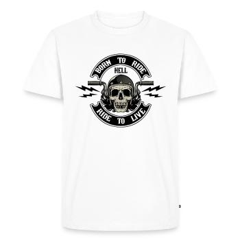 Né pour rouler rouler pour vivre - T-shirt Premium bio Homme - blanc - Devant - Nico (187cm)