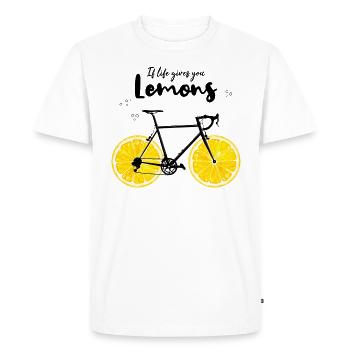 If life gives you lemons roadbike design - T-shirt Premium bio Homme - blanc - Devant - Nico (187cm)