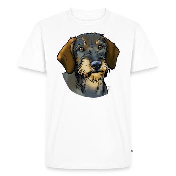 Wirehaired dachshund (without text) light textiles - Men's Premium Organic T-Shirt - white - Front - Nico (187cm)