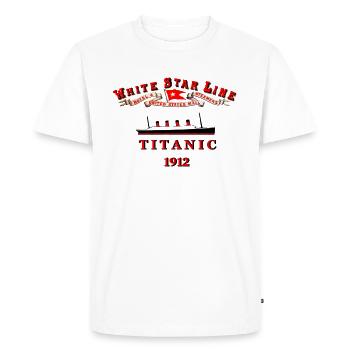 TITANIC WHITE STAR LINE 1912 - T-shirt Premium bio Homme - blanc - Devant - Nico (187cm)