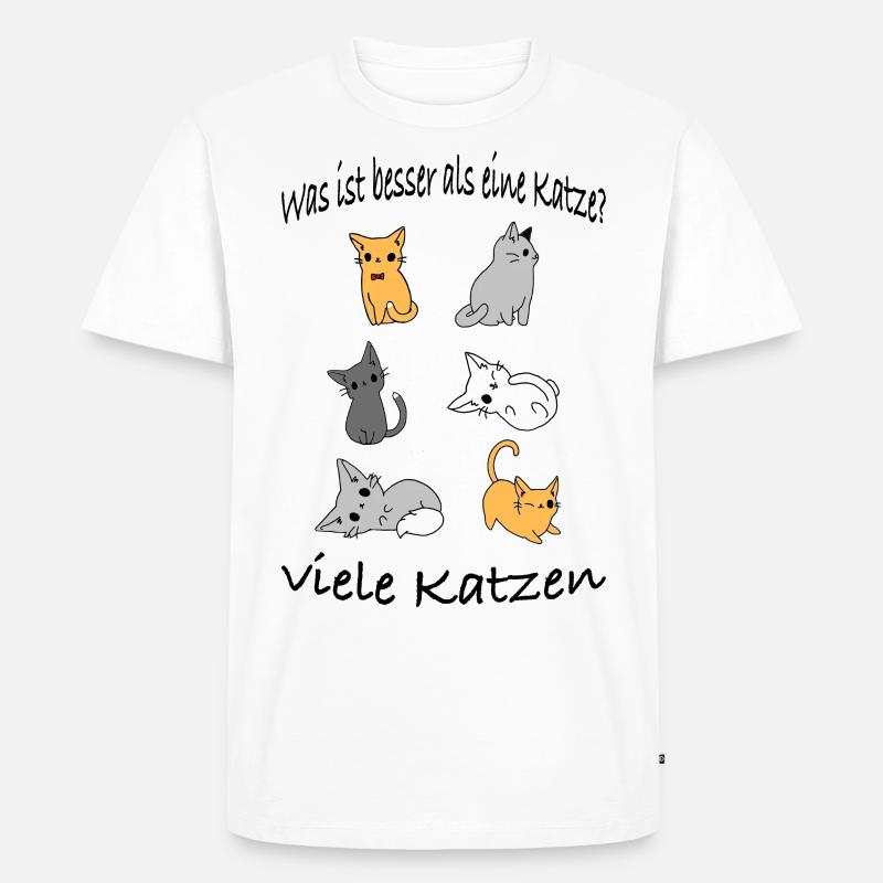 Katzen - Männer Premium Bio T-Shirt - Weiß