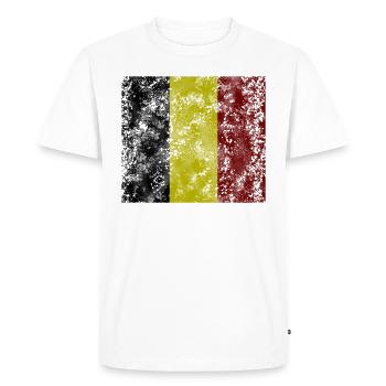 Drapeau vintage de la Belgique Drapeau - T-shirt Premium bio Homme - blanc - Devant - Nico (187cm)