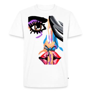 silence art shirt - pixel art - Men's Premium Organic T-Shirt - white - Front - Nico (187cm)