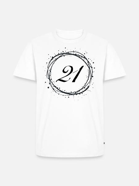 21 - Männer Premium Bio T-Shirt - Weiß
