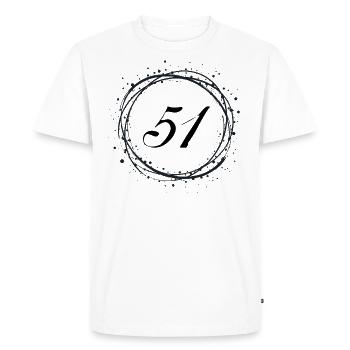 51 - Men's Premium Organic T-Shirt - white - Front - Nico (187cm)