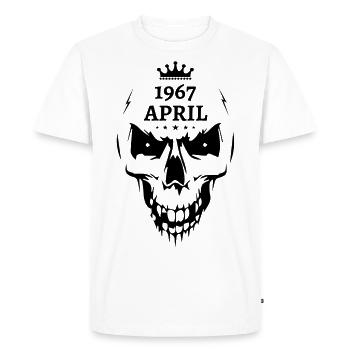 Avril 1967 Crâne - T-shirt Premium bio Homme - blanc - Devant - Nico (187cm)