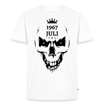 Juillet 1967 Crâne - T-shirt Premium bio Homme - blanc - Devant - Nico (187cm)